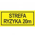 Sticker 'RISK ZONE 20m' 60x27cm