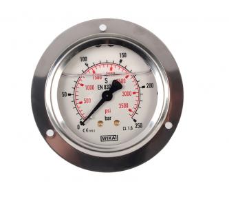 Pressure gauge 250 bar flange 63mm 1/4 "