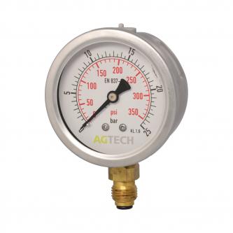 AGTECH glycerin manometer with G 1/4 "bottom connection; 0-16 bar; NS 63mm