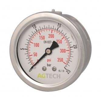 AGTECH glycerin manometer with G 1/4 "rear connection; 0-400 bar; NS 63mm